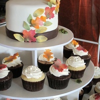 Fall Wedding Chocolate, Vanilla, and Marble cupcakes. Fondant leaves. Thanks!