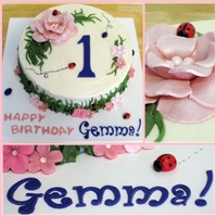 Gemma's First Birthday Lemon poppyseed cake covered w/lemon buttercream and accented w/mmf. TFL!