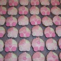 Baby Buggy Cupcakes White cupcakes with buttercream & fondant accents.