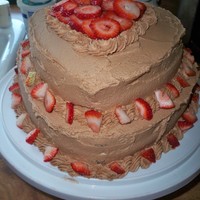 Strawberry And Milk Chocolate Make this cake with fresh strawberries and milk chocolate cake and frosting. It was for a baking contest at work. It took a close second...