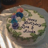 Birthday Cake For Mrs. Linda homemade everything!!! white cake and buttercreme frosting. kind of our modern take on fondant roses. a little of the old school mixed with...
