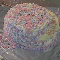 118403761489909.jpg kinda bad pic. but it is a 2 tier baby shower cake. butter creme frosting and about a million little flowers! haha! this is the first one i...