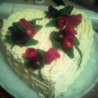 Basket Weave Heart Cake With Marzipan Flowers This cake was actually for my friends birthday. I have two friends who have back to back birthdays, one who's a guy and the others a...