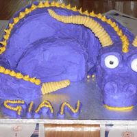 Spyro The Dragon My son requested a Spyro the Dragon cake for his birthday and this is what I came up with. It doesn't have wings, because I forgot to...