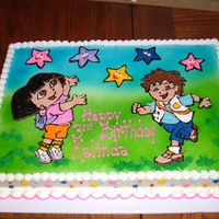 Dora & Diego Cute little pics of Dora and Diego from the invitations of the birthday girl. A little time consuming cause of all the colors, but fun to...