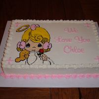 Actually A Baptism Cake Did this little Precious Moments Angel for a baptism cake.