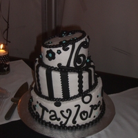 Topsy Turvy Black And White Sweet 16 Birthday Cake!