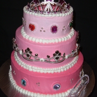 Birthday Princess Birthday Girl wanted a Big, Pink Princess cake with LOTS of Bling.