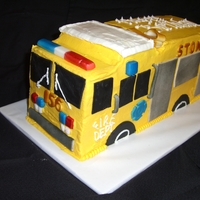 Fire Truck Cake Based cake off of Glendale Fire Dept Truck, which is where the Birthday Boy's Father works.