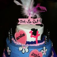 Ooh La La Fancy Nancy inspired cake in buttercream with some fondant accents