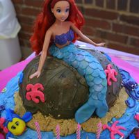 A Little Mermaid Fondant Buttercream Doll Cake
