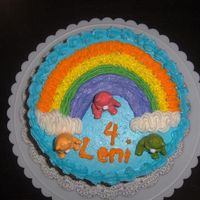 Wilton Course I, Lesson 1 My first cake from the Wilton courses. It got me hooked! I added the Care Bears after class to make it special for my daughter.