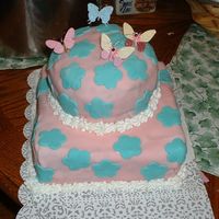 First Stacked Cake this came out horribly. this was my first attempt at a stacked cake, with fondant at that. it was gross, but oh well. it was my first what...