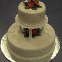 Christmas Time Wedding Cake This is a fondant, Christmas time wedding cake.