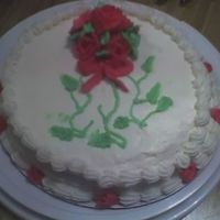Course 1 Cakes My Final cake for course 1- Class Buttercream with Buttercream roses and accents.