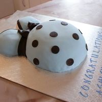 Belly Cake First time Belly Cake, Ball pan for belly and two ingredient bowls for breasts, covered in Fondant