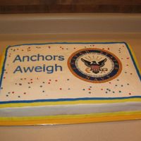 Navy This is a 12x18 marble cake with buttercream and edible images.