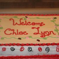 Ladybug Baby Shower This is a 12x18 half white half chocolate. All buttercream.