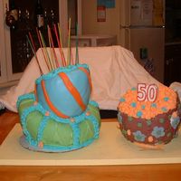 Topsy-Turvy Cake This is my first topsy turvy cake and first MMF cake. I loved this cake but was it ever had! I did this for a friends 50th Birthday! I did...