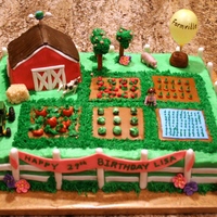 Farmville I made this cake for a friend who LOVES Farmville. It's iced in buttercream with everything else done in marshmallow fondant.