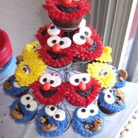 Sesame Street Cupcakes These were so fun to make. My favorite are the cookie monster ones. All bc except eyes which are marshmellows cut into quarters and I used...