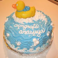 Rubber Ducky Baby Shower Cake All bc with rubber ducky bath toy.