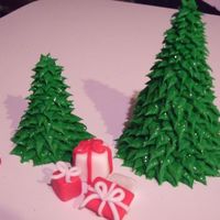 Christmas Trees And Presents Cake Topper I know that this isn't a cake, but it was meant for a cake that never happened :( and I worked so hard on this topper that I really...