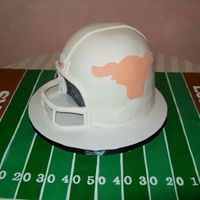 Resized_Longhorn.jpg Wilton soccer pan with 9 inch rounds (2 layers). Satin Ice fondant.