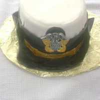 Navy Officer Women's Hat This hat cake was for a Navy Commissioning Ceremony.