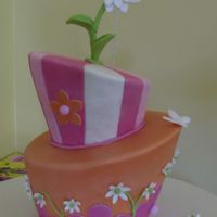 Topsy Turvy Daisy I made this for my niece's birthday. Top tier is 4 inches, vanilla butter cake with white chocolate ganache. Bottom tier is 6 inches,...