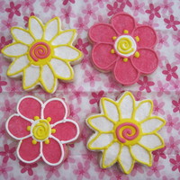 Spring Flower Cookies Sugar cookies iced with royal icing