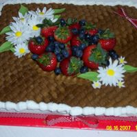 Outdoor Couples Wedding Shower Cake This cake was for a special friend's niece. It was an outdoor couples shower. The cake is all buttercream with fondant daisies. The...