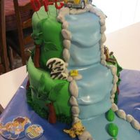 Go Diego Go! This was a Diego themed birthday cake for a little boy named Diego. How cute that they matched the theme. TFL