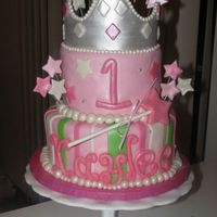 Princess Kaylee's First Birthday Cake A replication of a cake from pinkcakebox.com. Love them and have also noticed that many of my customers come to me with cakes from them....
