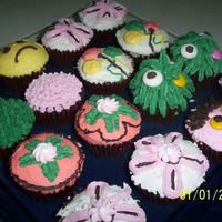 Assorted Cupcakes A gift for my niece's 5th birthday. The kids in her school loved it. It's made of chocolate cake decorated in buttercream icing...