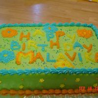 Green And Blue Cake The 9 yr b'day girl wanted a chocolate cake with green and blue frosting. This was what I came up with. I added a little yellow and...