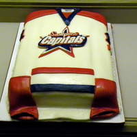 Hockey Jersey MMF wasc, cake for my son's hockey team, this poor cake had to be transported 4 1/2 hours and a day ahead of the party, in a car...
