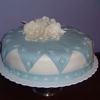 Blue B-Day Cake My client wanted and old fashioned baby blue cake for his 80 year old aunt