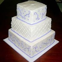 3-Tier White And Lilac Wedding Cake 