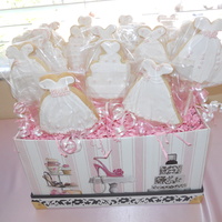 Bridal Dress Cookies Bridal dress and wedding cake cookies for my niece's bridal shower.