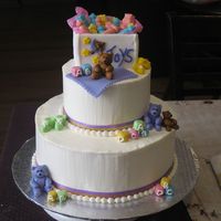 Baby Shower Cake This is a baby shower cake I made inspired from a few cakes here on CC.
