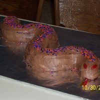 Picture_066.jpg This is a marble yellow and chocolate cake with chocolate buttercream icing and sprinkles for the back. I used a piece of fruit roll-up for...
