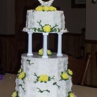 50Th Anniversary This cake was my first tiered cake order!! It is a white/almond cake with all icing done in buttercream.