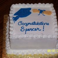 Graduation White/almond with BC icing. This was for a friends son who was graduating from college!