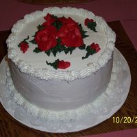 Parent's Birthday Cake This was for my Mom and Dad's birthday party. Their birthdays are only 4 days apart so we combined them. This is white/almond with...