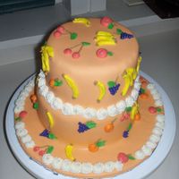 The Fruit Of Your Labor Made this cake for some people at work as a thank you. Its an orange cake with lemon buttercream. The outside is MMF with buttercream &quot...
