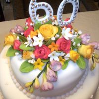 Grandma&grandpa's 60Th Anniversary Cake 3-tier with Fondant Flowers and Flood Icing 60