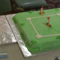 Little League Baseball NLLL Baseball Banquet. Vanilla cake covered in MMF, colors were colors that my son used throughout the years in little league. A bat, a...