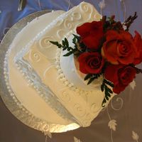 White Wedding Mixed Shape This is another angle of my mixed shape cake : )