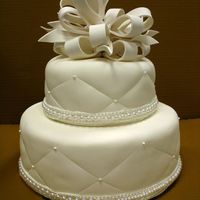 Ivory Fondant With Beads If I had done this cake though my side business, the entire thing would be edible but....now that I got my job at Publix (that I love!) I...